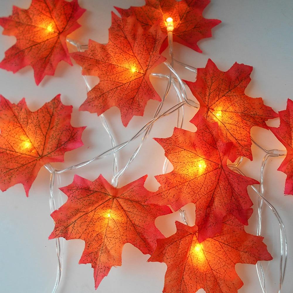 Maple Leaves Garland Led Fairy Lights for Christmas Decoration Autumn String Light