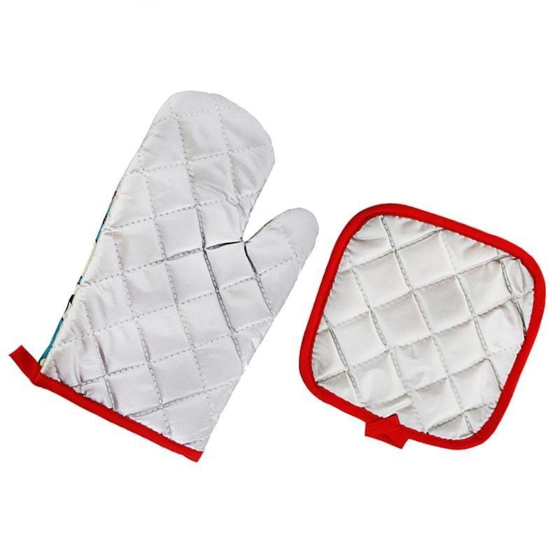 2pcs/set Christmas Baking Anti Hot Gloves Pad and mat