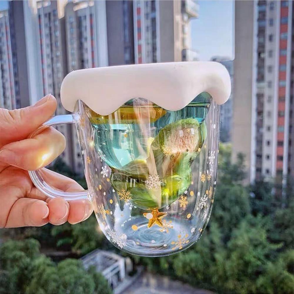 300 ML Creative Christmas Tree Glass Cup