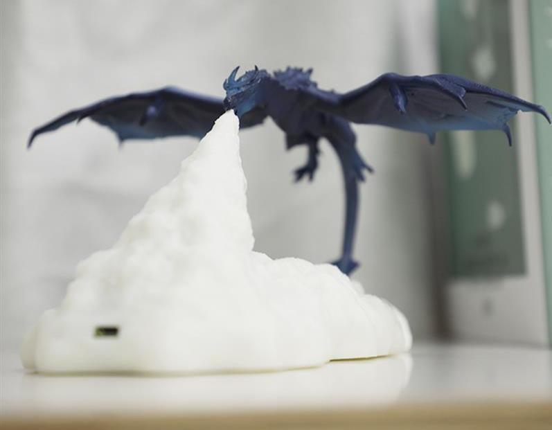 3D Printed LED Fire Dragon Lamps