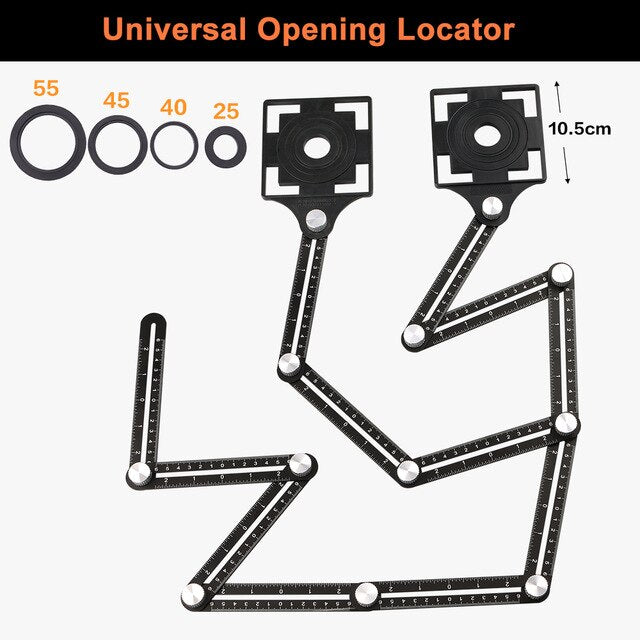 Angle Tile Hole Ruler Locator Multi Protractors Adjustable  4/6/12 slides/fold Ruler Glass Universal Angular Template Gauge