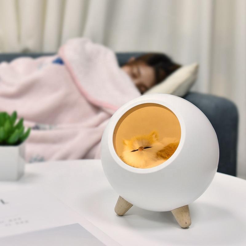 Cute Cat House Touch Dimming Night Light For Kids Baby Bedroom