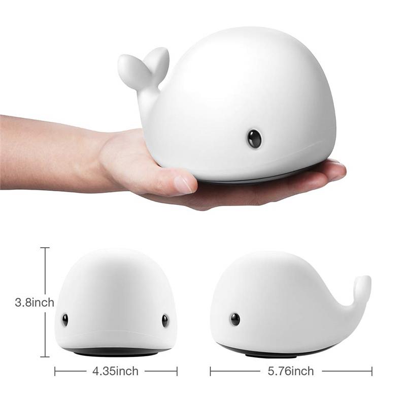 Cute Whale LED Motion Sensor Baby USB Rechargeable Lamp