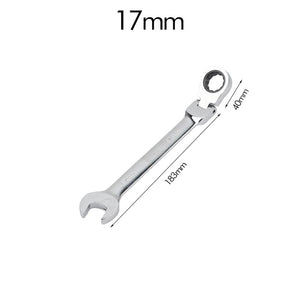 6-23mm Flexible Ratchet Spanner Nut Tool Metric Ratchet Head Cr-v Alloy Steel Open End Ring 180° Torx Repair Wrenches