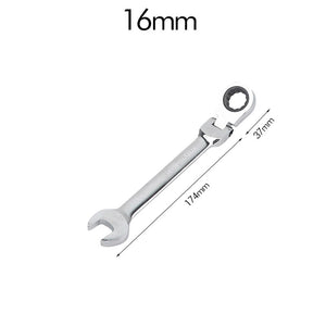 6-23mm Flexible Ratchet Spanner Nut Tool Metric Ratchet Head Cr-v Alloy Steel Open End Ring 180° Torx Repair Wrenches