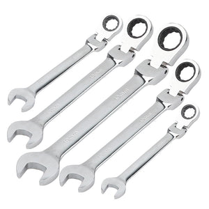 6-23mm Flexible Ratchet Spanner Nut Tool Metric Ratchet Head Cr-v Alloy Steel Open End Ring 180° Torx Repair Wrenches