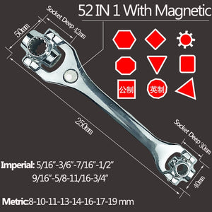 Tiger Wrench Socket Works with Spline Bolts Torx 360 Degree 6-Point 48/8 IN 1 Universial Furniture Car Repair Spanner Hand Tools