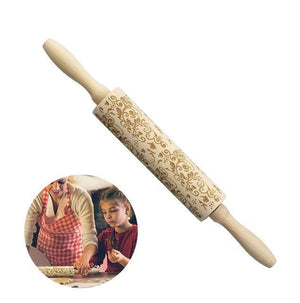 Merry Christmas Elk Wooden Print Rolling Pin