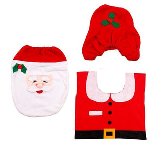 Santa Claus Rug Seat Bathroom Set Merry Christmas Decorations For Home