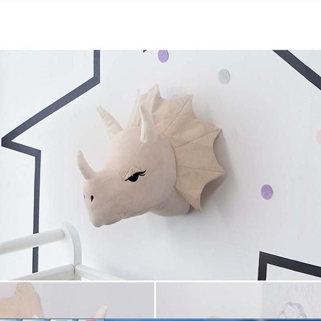 Ins Style Dinosaur Stuffed Animal Head Wall Decoration