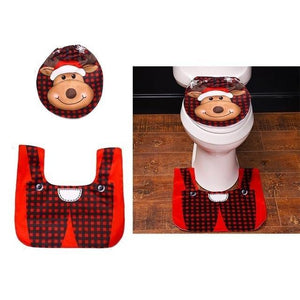 Santa Claus Rug Seat Bathroom Set Merry Christmas Decorations For Home