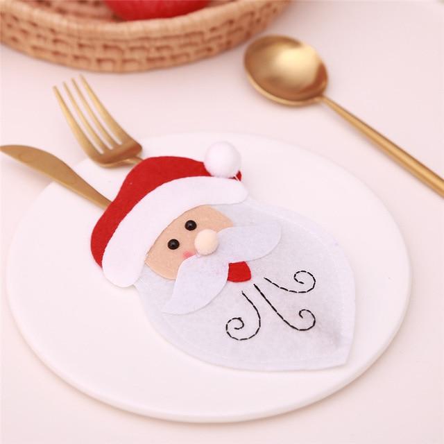 Christmas Pocket Fork Knife Cutlery Holder Bag